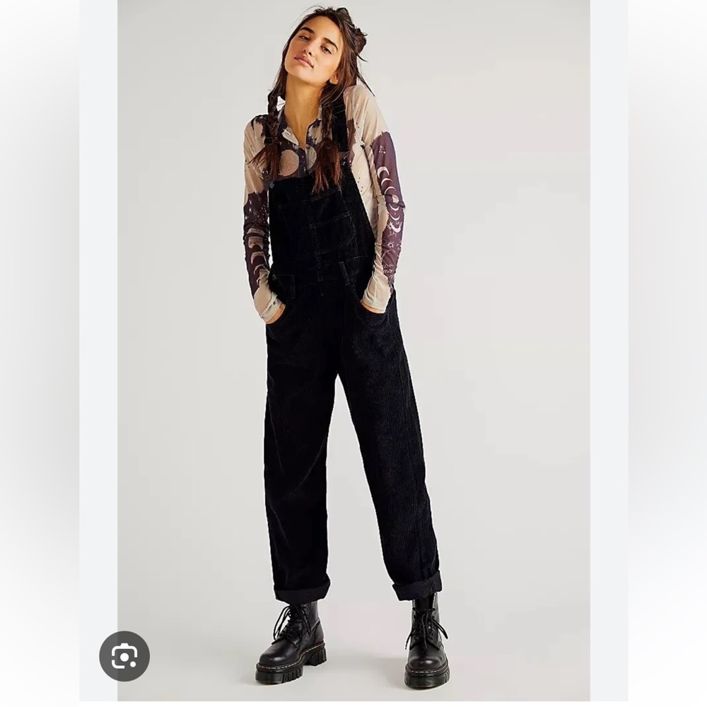 We The Free Corduroy Black Overalls
